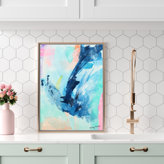 Season #4 Jump in the Sea 38x46 cm Peinture Originale unique